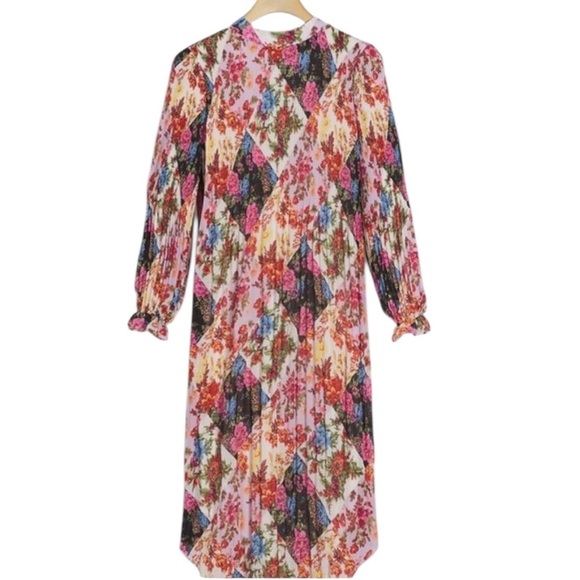 Anthropologie Shara Floral Pleated Midi Dress Size XS - Picture 9 of 15